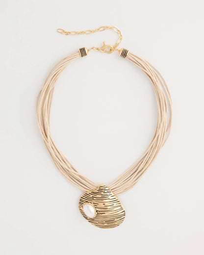 Chico's Golden Shell Pendant Necklace