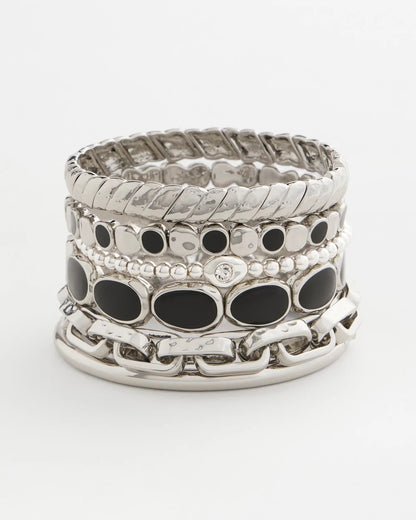 Chico's Black Mini Circle Stretch Bracelet